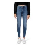 Blå slidte jeans med slidt effekt til kvinder