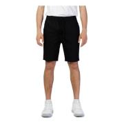 Sorte bomuld-linned shorts