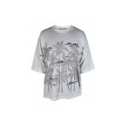 Hvid T-shirt med Palm Tree Print