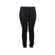 Sorte Diagonale Stribede Jeans
