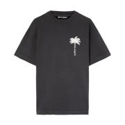Grå Palm Tree Print T-shirt