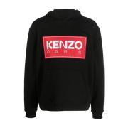 Sort hættetrøje med Kenzo-patch