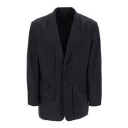 Krøllet Nylon Blazer med Deconstructed Design