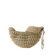 Beige Bomuld Popcorn Sling Crossbody