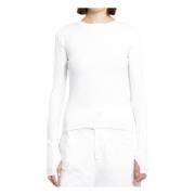 Hvid Langærmet T-shirt