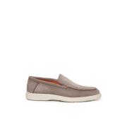 Taupe Ruskind Loafers Gummi Sål