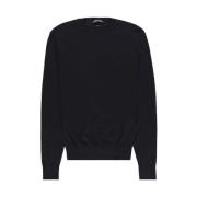 Sort Bomuld Crew-Neck Sweater