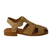 Beige lædersandal