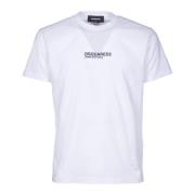 Hvid Bomulds T-shirt Mini Bogstavtryk