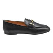 Sort læder T Ring loafers