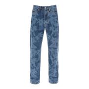 Jeans med lasertrykt Palmity-motiv