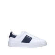 Hvide Flade Sneakers Trendy Læder