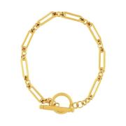 Passion Waterproof OT Buckle Stitching Chain Bracelet 18K Gold Plating