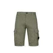 Strækbart Sateen Cargo Shorts med Linse Detalje