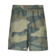 Camouflage Monogrammed Shantung Shorts