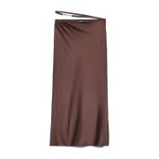 Guld Logo Satin Midi Nederdel