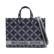 Gigi Stor Michael Kors Totebag i Jacquard med stort Empire-logo