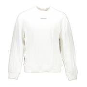 Hvid Bomuldssweater med Logo Print