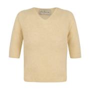 Chai, alpaca, cashmere og silke elfenben strik top