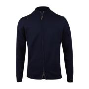 Navy Merino Zip Cardigan