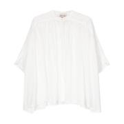 Hvid Bomuld-Silke Skjorte