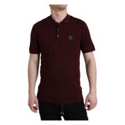 Maroon Bomuld Blend Polo Tee