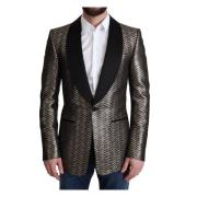 Metallic Jacquard Slim Blazer Jacket