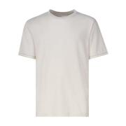 Linned Bomuld T-shirt Sandfarve