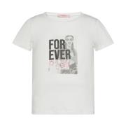 Piger Bomulds T-shirt med Print