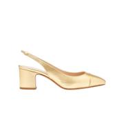 Klassiske Miranda Gold Slingback Pumps