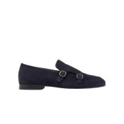 Blå Suede Monkstrap Loafers