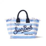 Stribet Vanity Tote Taske med Frynser