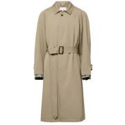 Beige Uld Trenchcoat