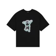 Sort T-shirt med Teddy Bear Print