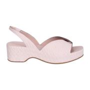 Flad sandal med vævning og slingback