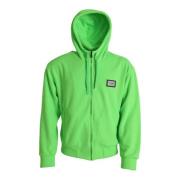 Neon Green Logo Zip Sweater