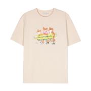 Logo Print Beige T-shirt