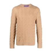 Brun Langærmet Hættetrøje Casual Sweater