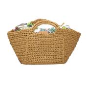 Raffia Tote med Clutch