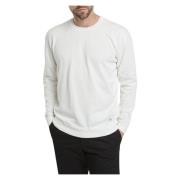 Hvid Crewneck Sweater med Ribbed Finish