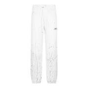 Hvide Cracked Dye Logo Sweatpants