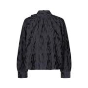 Voluminøs Jacquard Bluse med Raglanærmer