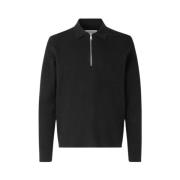 Half Zip Strikket Polo Skjorte