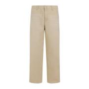 Beige Bourbon Canvas Wide-Leg Bukser