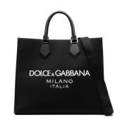 Logo-Embossed Tote Bag i Sort