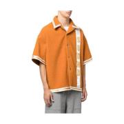 Filtet Oversize Skjorte Orange Multifarvet Print