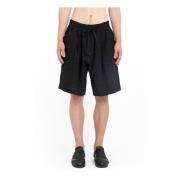 Sort Washi Shirting Løstsiddende Shorts