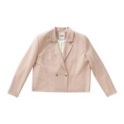 Gylden Knappet Kort Boxy Blazer