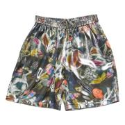 Multifarvet Grafisk Print Herre Shorts