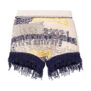 Strikkede Intarsia Shorts Grå